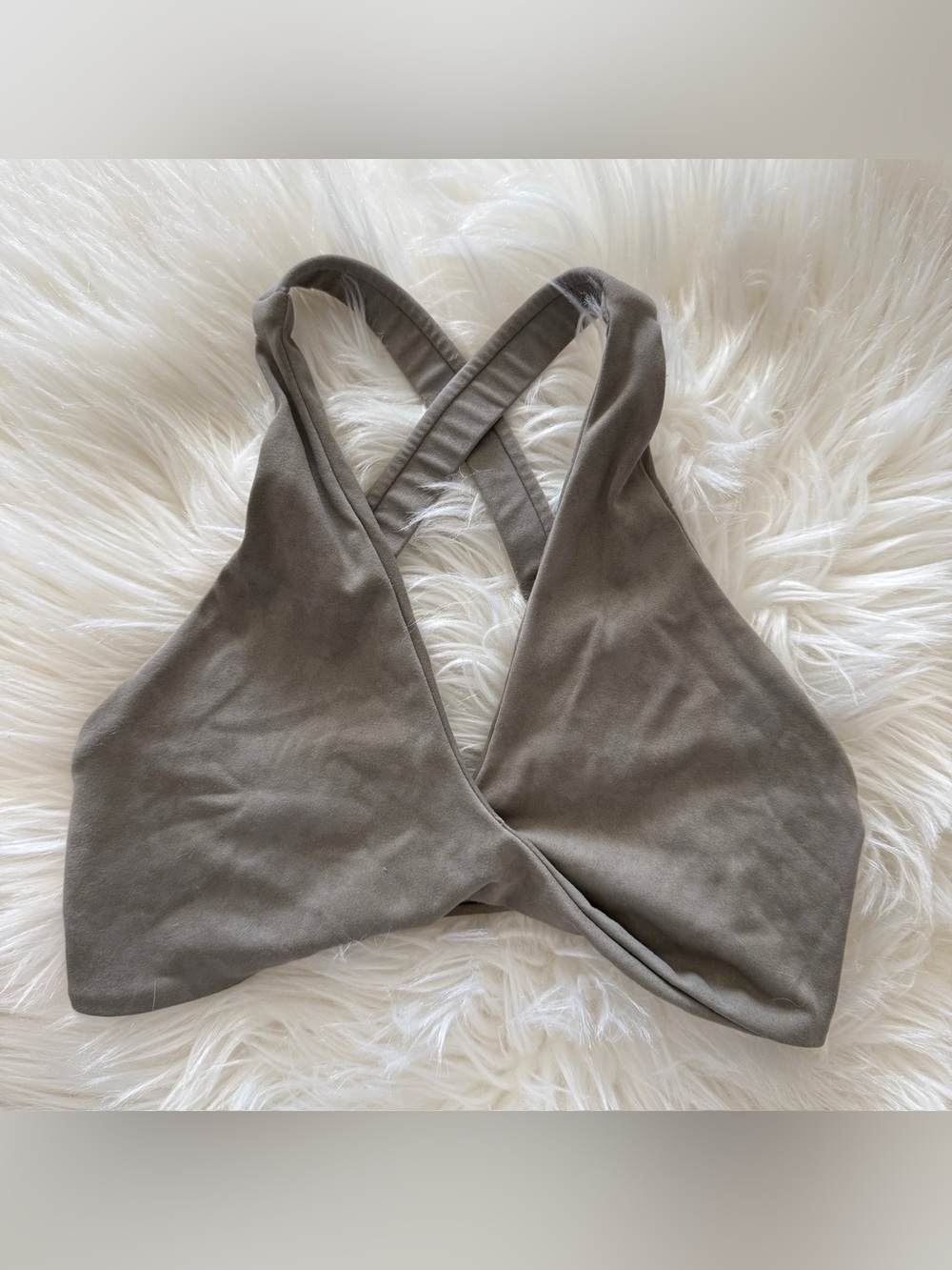 CSB Serenity Sierra Crop Sport Bra Workout Bra Size XS Olive Green Brown